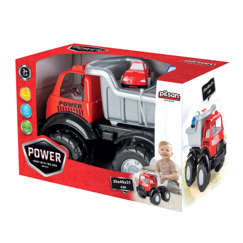 Power Truck with Two Cars